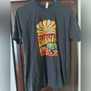 Heather Dark Grey Crew Neck Short Sleeve Tshirt - Harris Walz 2024